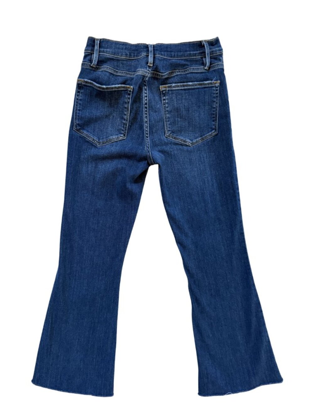 FRAME Le High Flare Jeans Cropped High Rise Flare Denim Size 26 Raw Hem Cut Off - Picture 4 of 8